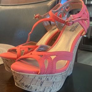 Coral Wedge Heels
